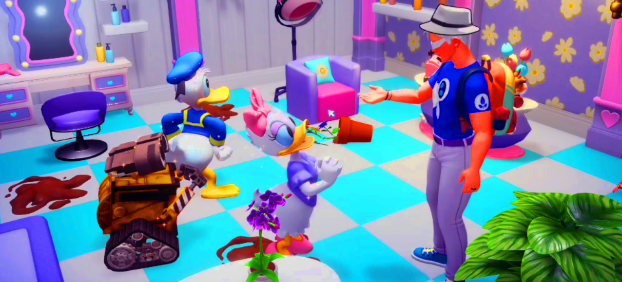 Daisy Duck und Donald Duck und WALL-E und Nils Sistorian.